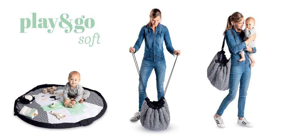 3 in 1 Speelkleed/Speeltas/Luiertas - SOFT - Polar Bear van Play and Go - My Little Carpet