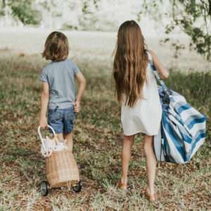 Speelkleed/Speeltas - OUTDOOR - Green Stripes van Play and Go - My Little Carpet