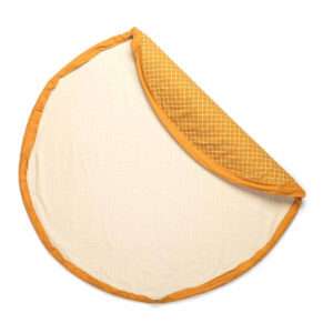 Speelkleed/Speeltas Organic Grid Mustard van Play and Go - My Little Carpet