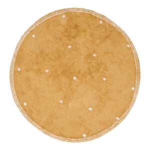 Rond Vloerkleed Dot Pure Ochre van Little Dutch - My Little Carpet