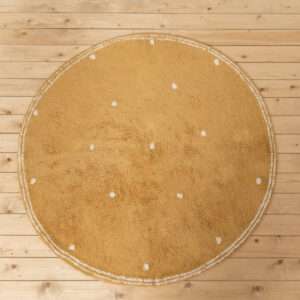 Rond Vloerkleed Dot Pure Ochre van Little Dutch - My Little Carpet