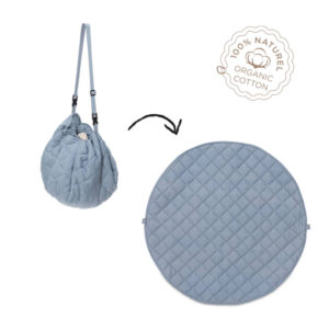 3 in 1 Speelkleed/Speeltas/Luiertas - SOFT Organic - Dusty Blue van Play and Go - My Little Carpet