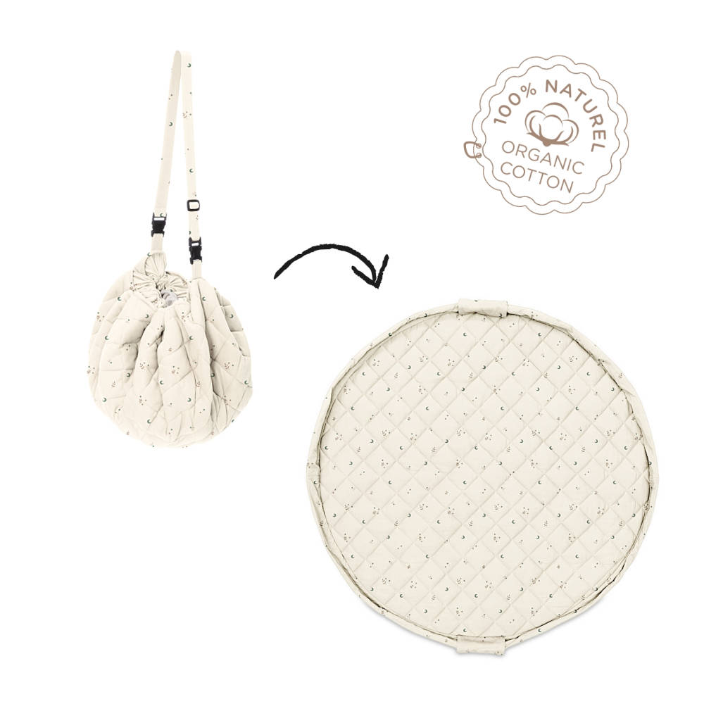 3 in 1 Speelkleed/Speeltas/Luiertas - SOFT Organic - Moon van Play and Go - My Little Carpet