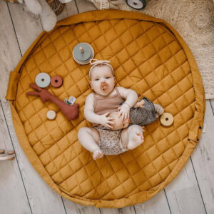 3 in 1 Speelkleed/Speeltas/Luiertas - SOFT Organic - Mustard Chai Tea van Play and Go - My Little Carpet