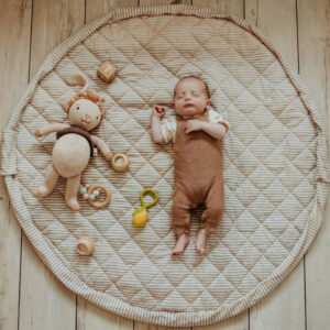 3 in 1 Speelkleed/Speeltas/Luiertas - SOFT Organic - Stripes Blue van Play and Go - My Little Carpet