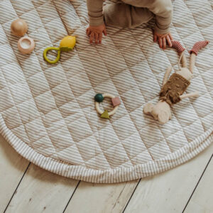 3 in 1 Speelkleed/Speeltas/Luiertas - SOFT Organic - Stripes Blue van Play and Go - My Little Carpet