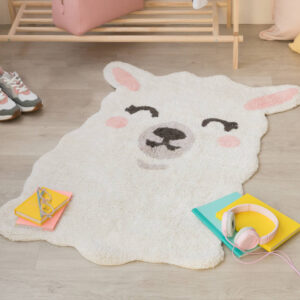 Wasbaar vloerkleed Smile Like a Llama van Lorena Canals - My Little Carpet