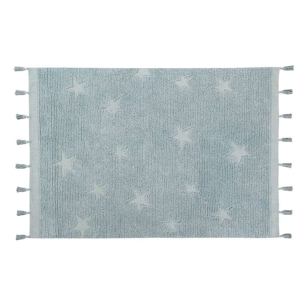 Wasbaar vloerkleed Hippy Stars Aqua Blue van Lorena Canals - My Little Carpet