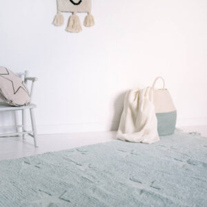 Wasbaar vloerkleed Hippy Stars Aqua Blue van Lorena Canals - My Little Carpet