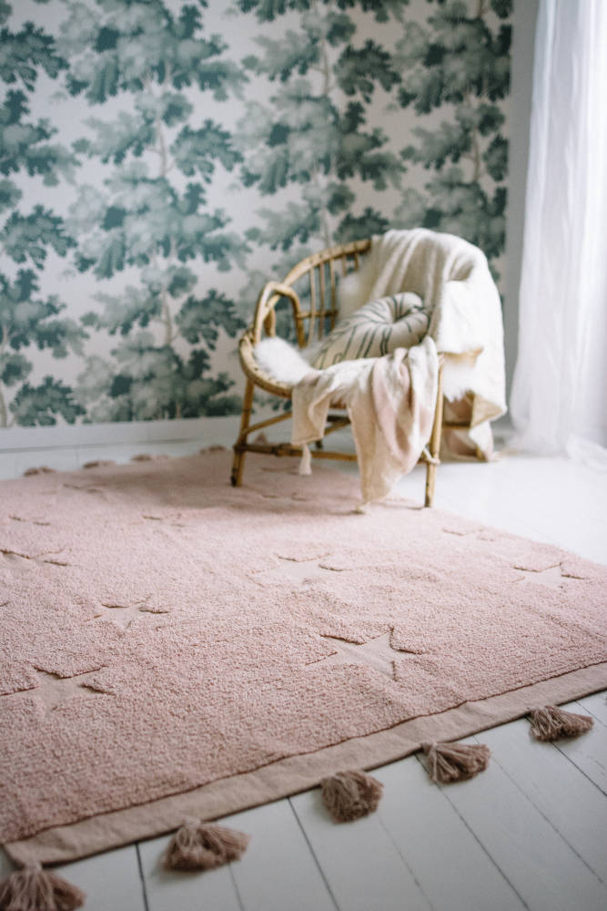 Wasbaar vloerkleed Hippy Stars Vintage Nude van Lorena Canals - My Little Carpet