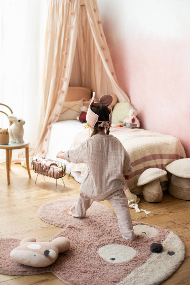Wasbaar vloerkleed Miss Mighty Mouse Woolable van Lorena Canals x Edgar Plans - My Little Carpet