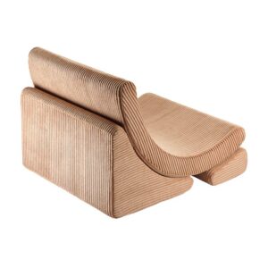 Toffee bruine kinderfauteuil Moon Chair van Wigiwama in Scandinavische stijl