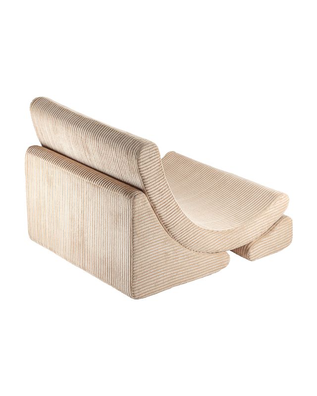 Wigiwama Moon Chair Brown Sugar kinderfauteuil in zacht bruine ribstof voor de kinderkamer