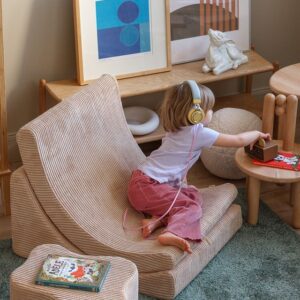Comfortabele zacht bruine lounge stoel voor kinderen van Wigiwama
