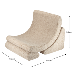 Wigiwama Moon Chair 65x55x80 cm comfortabele kinderzetel in sand tint