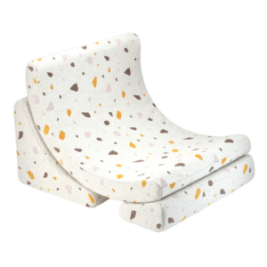 Wigiwama Moon Chair Terrazzo Marble kinderfauteuil met multicolor terrazzo print 65x55x80 cm