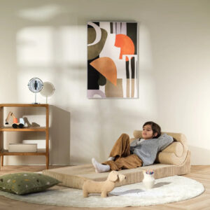 Multifunctionele kinderfauteuil die transformeert van stoel naar ligmatras voor kinderen