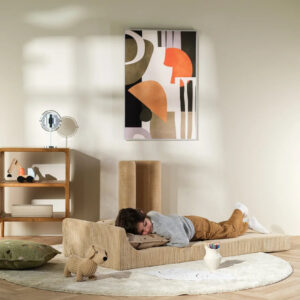 Wigiwama Flipster kinder slaapfauteuil in corduroy stof voor relaxen en logeerpartijtjes