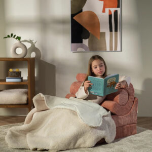Wigiwama Flipster Pink Mousse kinderstoel voor lezen, relaxen en creatief spelen