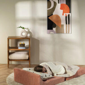 Wigiwama Flipster Pink Mousse zachte kinder lounger en speelmat in één meubelstuk