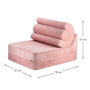 Flipster Pink Mousse kinderfauteuil 67x57x78 cm ingeklapt