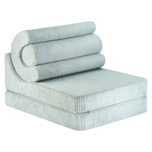 Wigiwama Flipster Peppermint Green, modulaire kinderstoel en uitklapbaar kinderbed in mintgroene ribstof