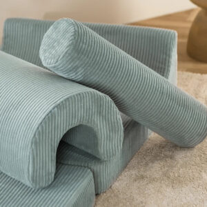 Modulaire kinderzetel in mintgroen voor spelen, chillen en hutten bouwen