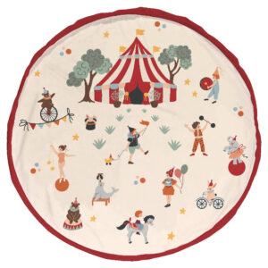 Play & Go Circus 2-in-1 speelkleed en opbergzak Ø140 cm met kleurrijke circus print