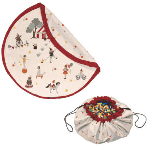 Play & Go Circus 2-in-1 speelkleed en opbergzak Ø140 cm met kleurrijke circus print