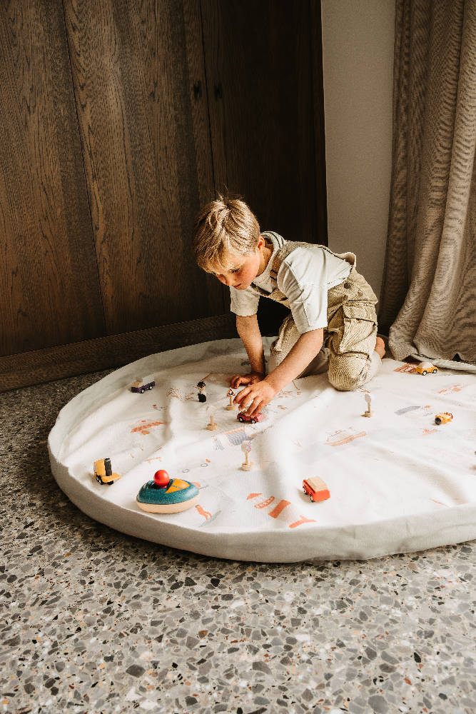 Play & Go Citymap speelkleed Ø140 cm met spelende kinderen