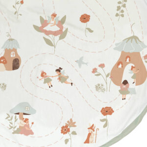 Detail van Play & Go Fairyworld speelkleed met kasteel en magische illustraties