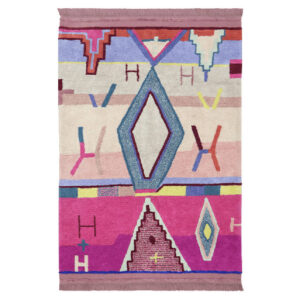 Lorena Canals vloerkleed 1001 Nights 200x140 cm multicolor wasbaar katoenen tapijt met etnisch patroon in ash rose basis