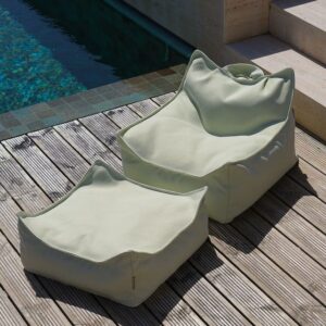 Lichtgroene outdoor zitzak voor kinderen van Wigiwama met UV-bestendige stof