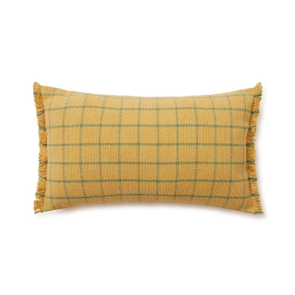 Lorena Canals kussen Geo Block Honey handgemaakt katoen 50x30 cm honinggeel design kussen