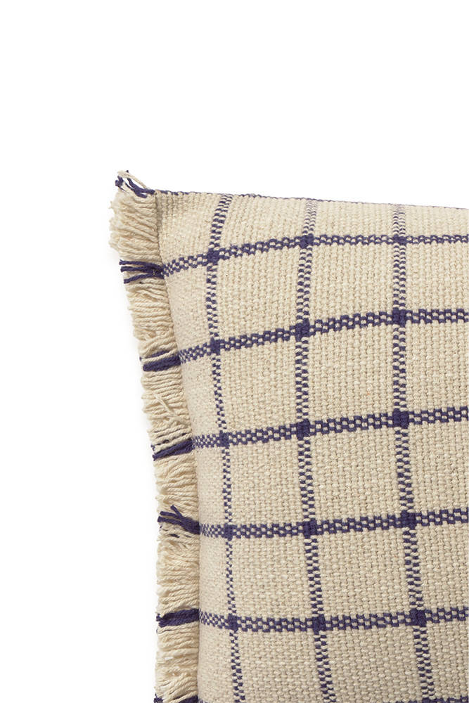 Comfortabel katoenen kussen Geo Block Natural met zachte vulling en modern design