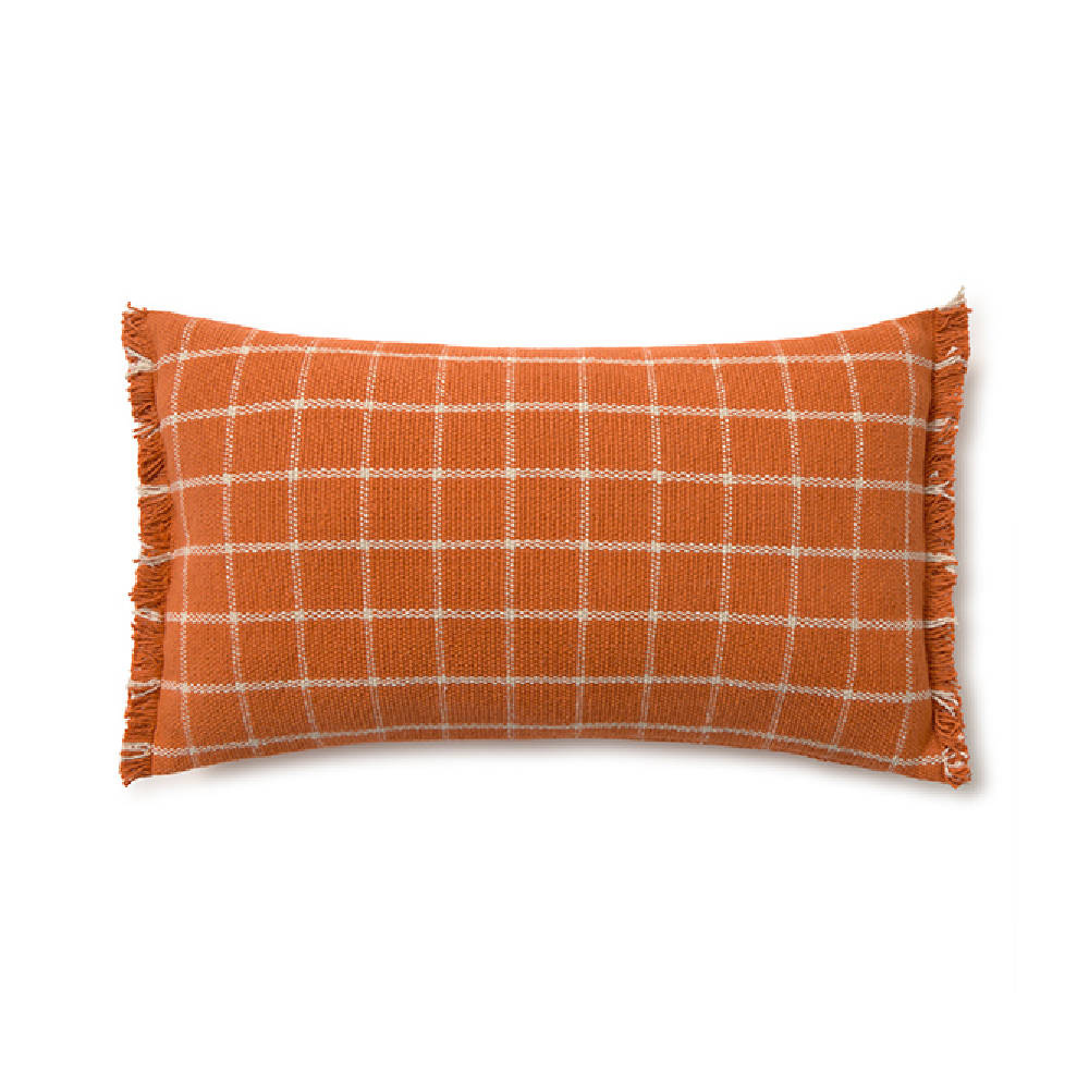 Lorena Canals kussen Geo Block Terracotta handgemaakt katoen 50x30 cm