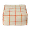 Lorena Canals poef Geo Block Natural 45x45x23 cm handgemaakte katoenen poef in naturel en terracotta