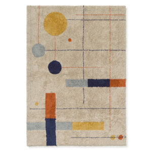 Lorena Canals Geometrical Shapes vloerkleed in diverse afmetingen wasbaar katoenen tapijt met geometrisch multicolor design