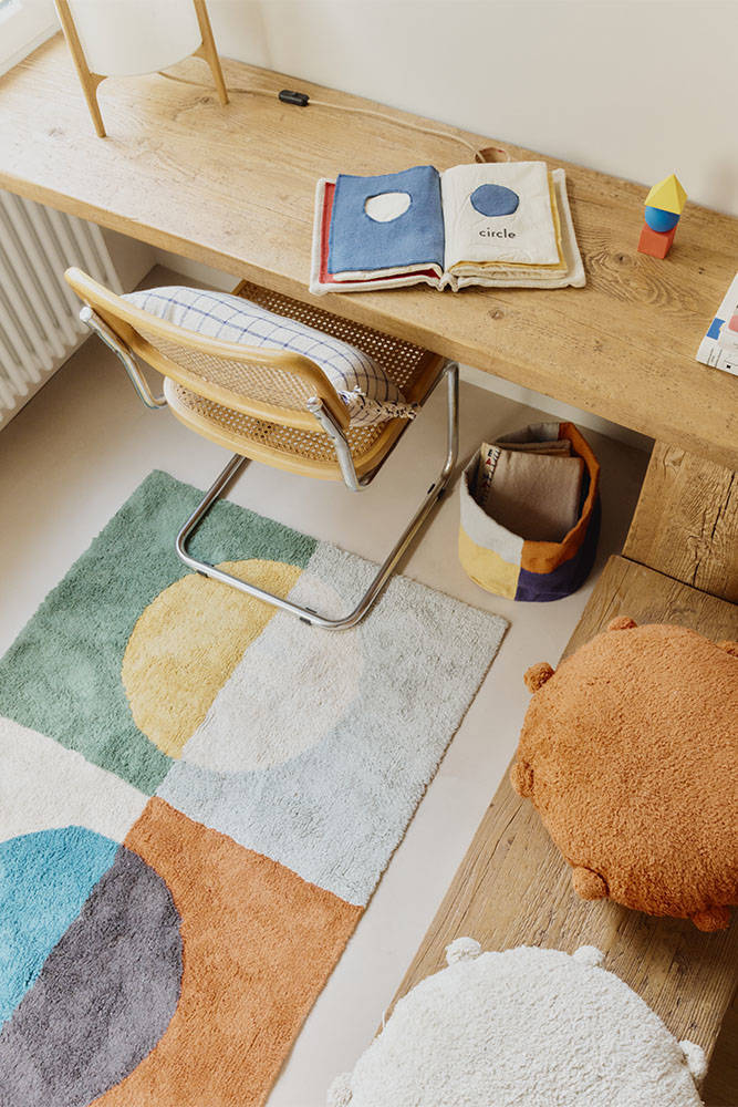Modern vloerkleed met geometrische vormen Illusion Lens voor kinderkamer of woonkamer