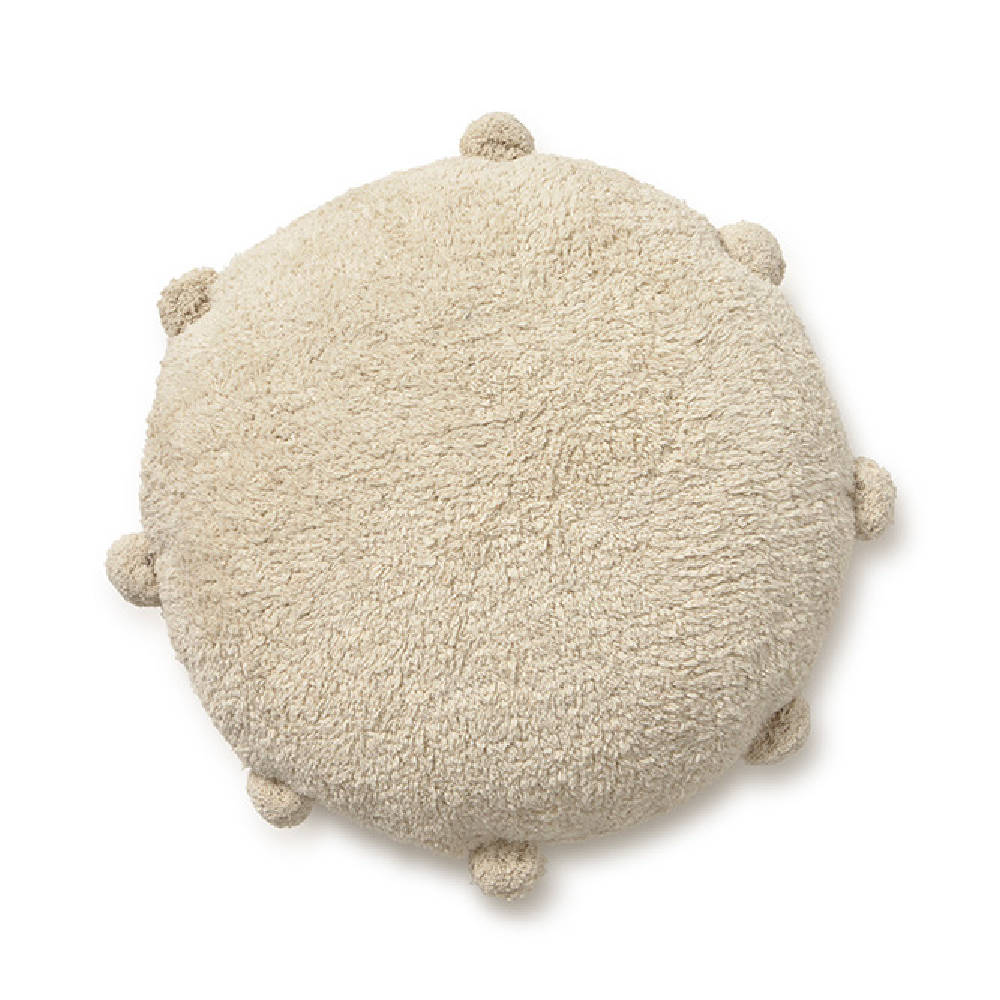 Lorena Canals vloerkussen Bubbly Natural Ø48 cm rond katoenen kussen in natuurlijke kleur