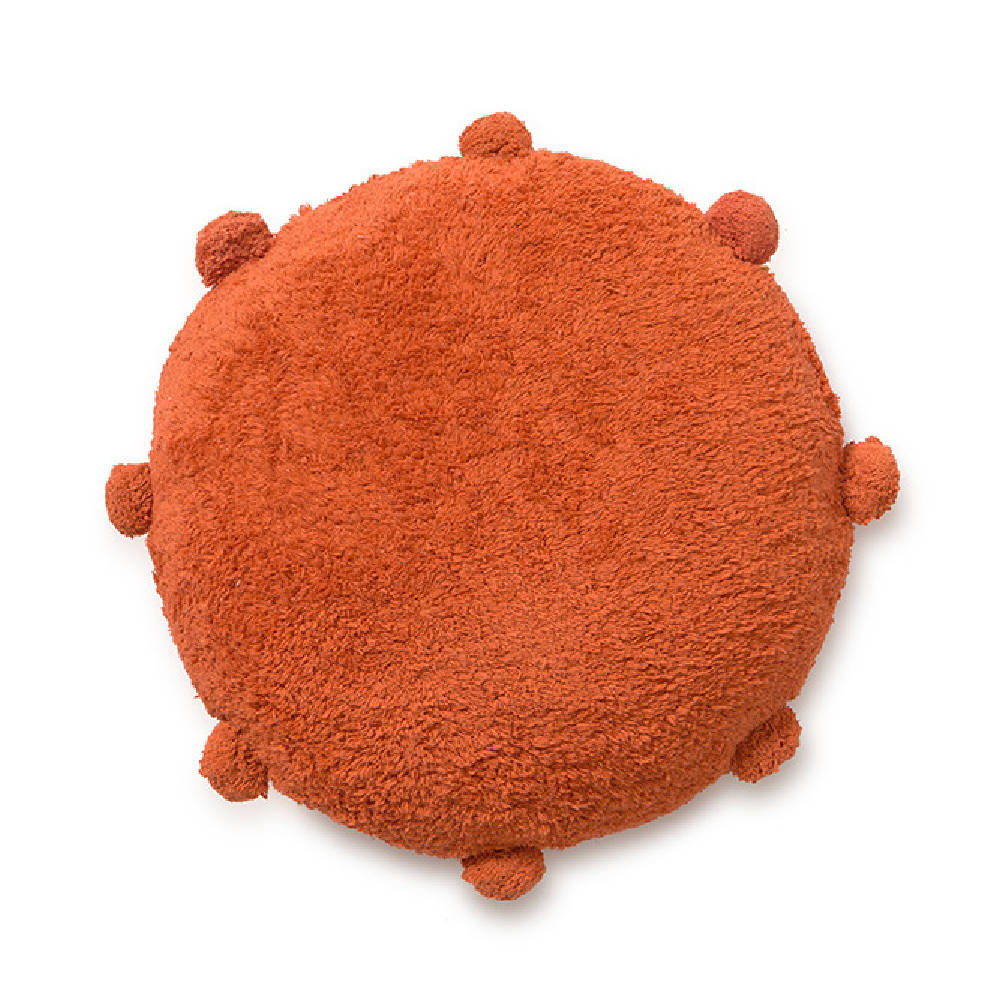 Lorena Canals rond katoenen vloerkussen Bubbly Terracotta Ø48 cm voor de kinderkamer