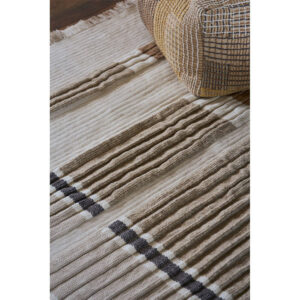 Handgeweven vloerkleed Handloom Columns Natural met geometrisch patroon en luxe structuur