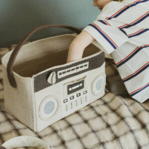 <strong>Lorena Canals</strong> <BR> Opbergmand Boombox <BR> Met canvas koptelefoon <BR> 35x20x21 cm - Afbeelding 3