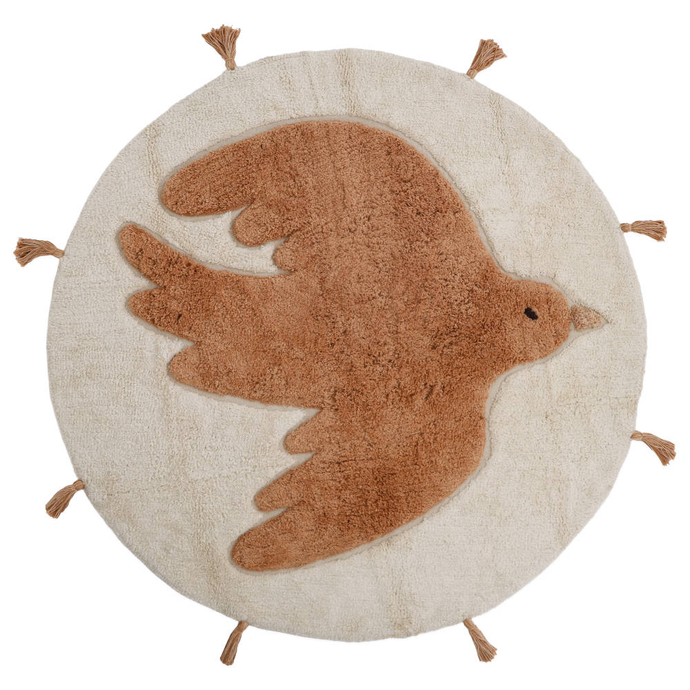 <strong>Nattiot</strong> <BR> Rond vloerkleed BohoBird <BR> Toast <BR> &Oslash;110 cm