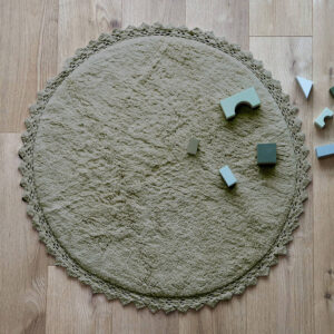 <strong>Nattiot</strong> <BR> Vloerkleed Perla <BR> Olive <BR> Ø110 cm - Afbeelding 2