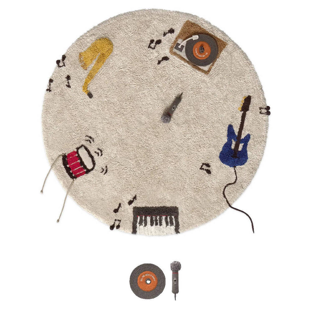 <strong>Lorena Canals</strong> <BR> Vloerkleed / Speelkleed Music <BR> Rond <BR> &Oslash;140 cm