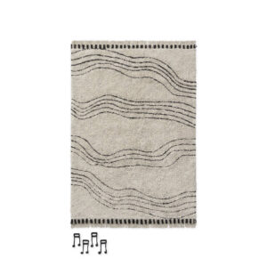 <strong>Lorena Canals</strong> <BR> Vloerkleed/Speelkleed Musical Notes <BR> Natural Black <BR> 160x120 - 240x170 cm